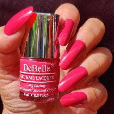 Debelle Gel Nail Polish Tulip Sheen (Dark Pink Nail Paint)|Non Uv - Gel Glossy Finish |Chip Resistant | Seaweed Enriched Formula| Long Lasting|Cruelty And Toxic Free| 8Ml
